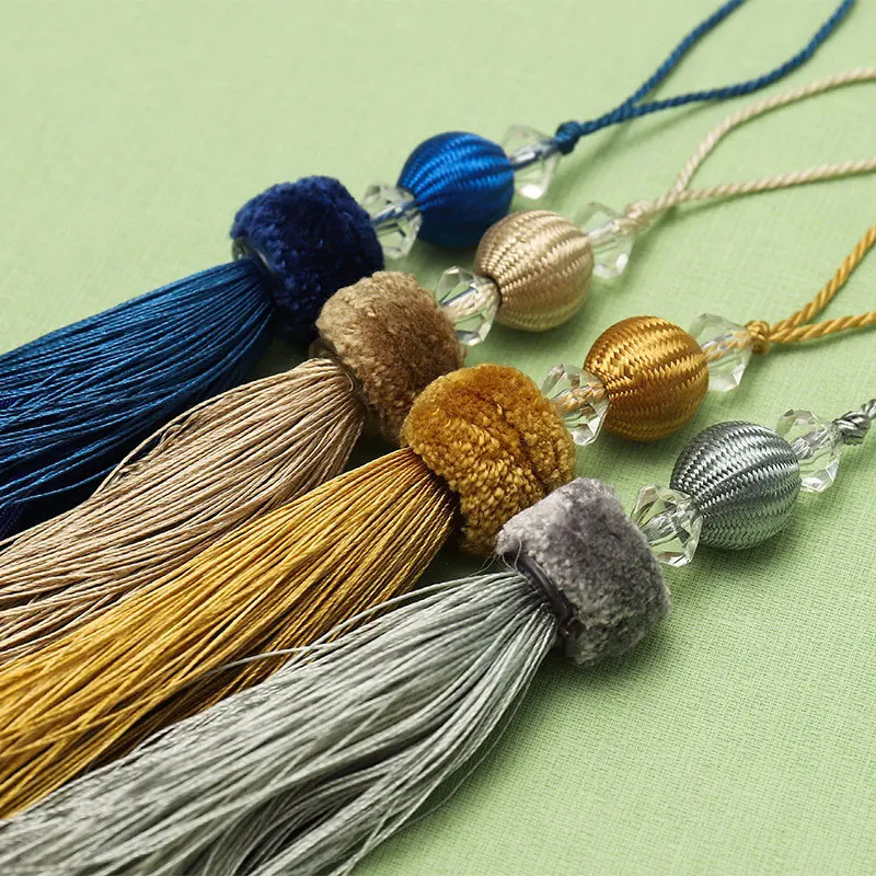 Tassel Decoration 2pcs 11cm Hanging Rope Silk Tassel Handmade Soft Tassels For DIY Curtains Home Decoration Pendants Smooth Fringe Trim