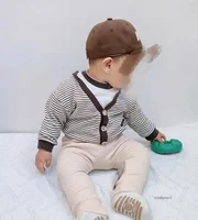 Casual Baby Trousers Bottoming Pant Ribbed Elastic Striped Pants Solid Color Infant Clothing for Kids Toddler Boys Girl Clothes 5