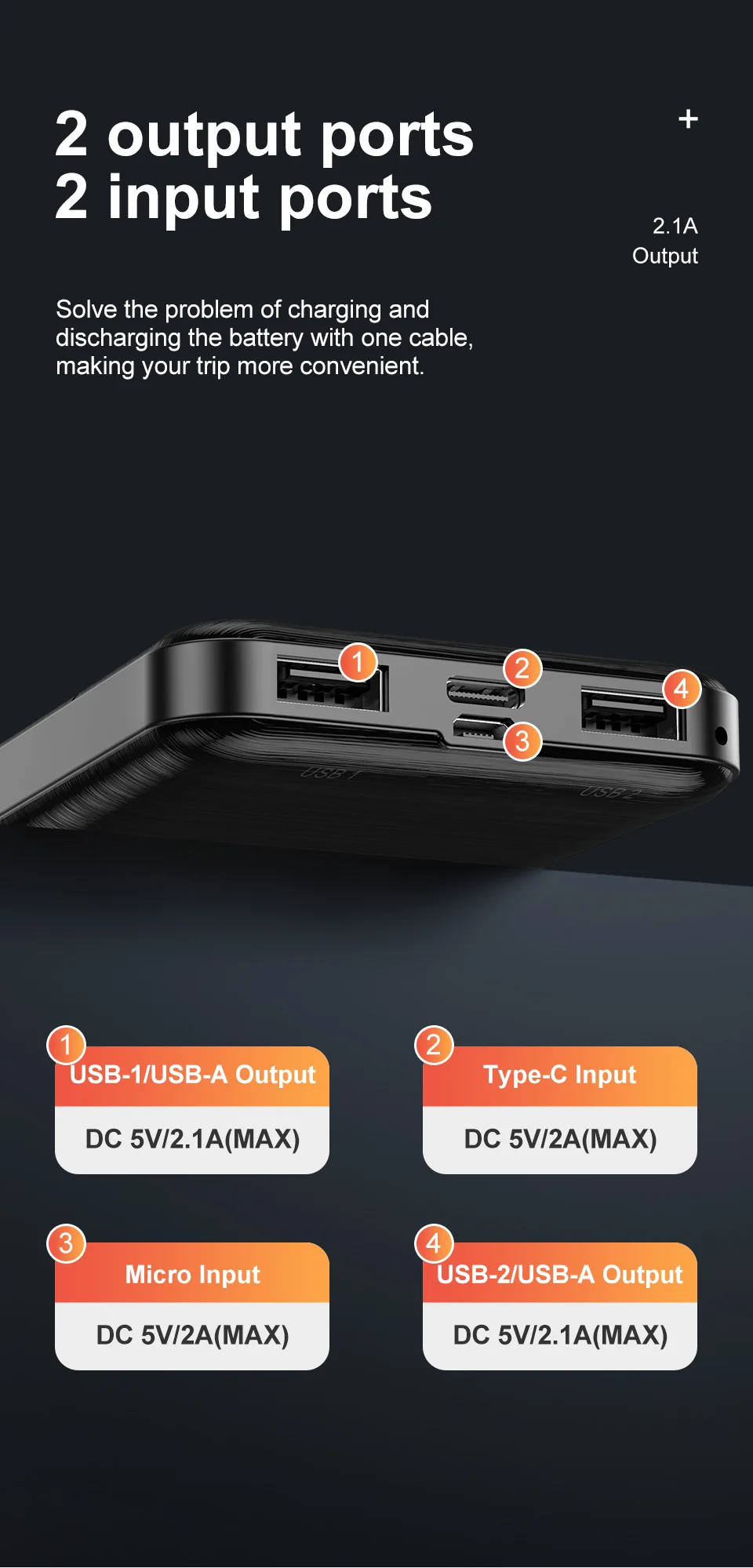 carregamento portátil powerbank 10000 mah usb poverbank