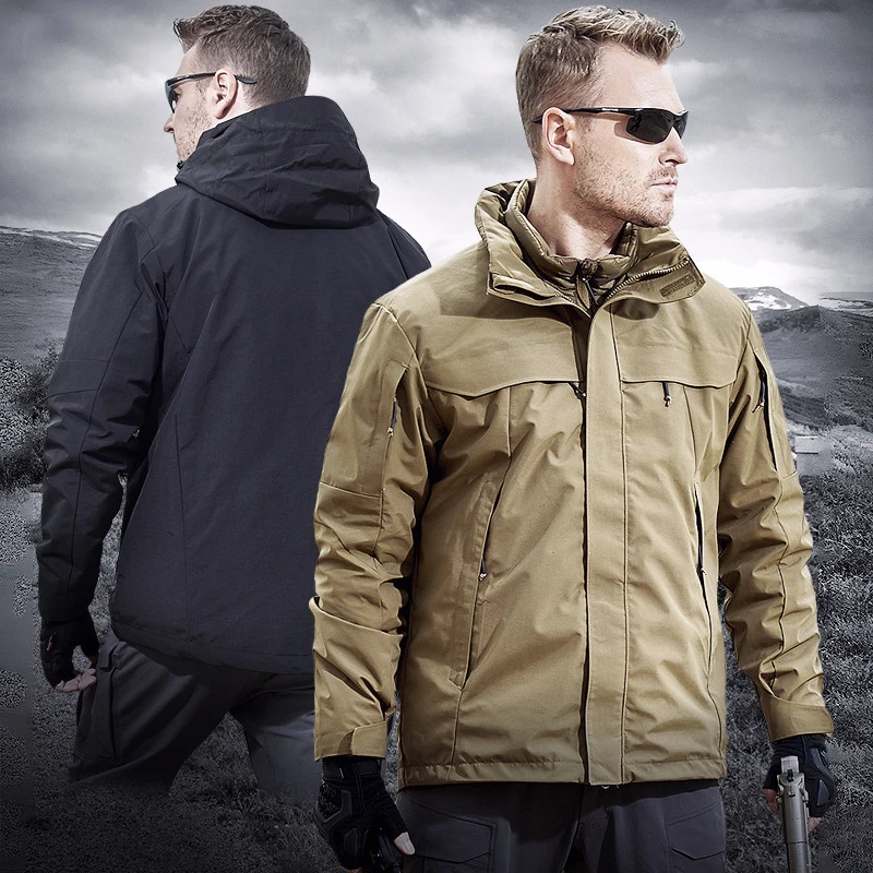 TopQualityMenAutumnHardShellHikingJacketOutdoorTechWearMulti