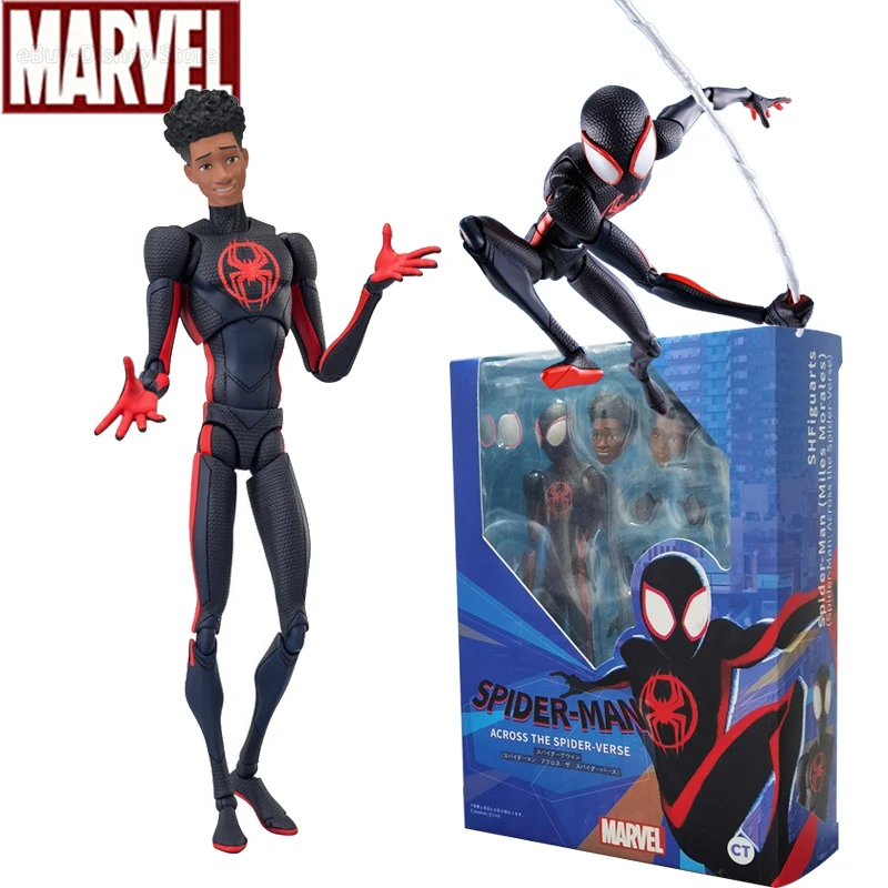 Shf Anime Spider-man Figuarts Miles Morales Gwen Action Figures Spider Man Figurine Spiderman Figure Pvc Model Doll Toys Gifts