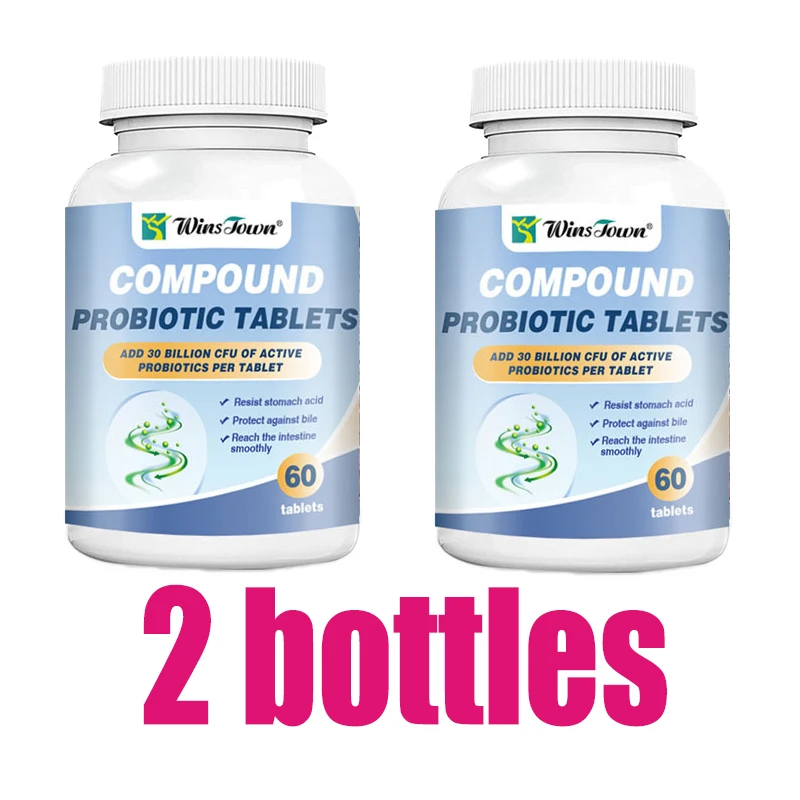 

2 bottle compound probiotic tablets can increase intestinal gastric peristalsis prevent constipation regulate intestinal