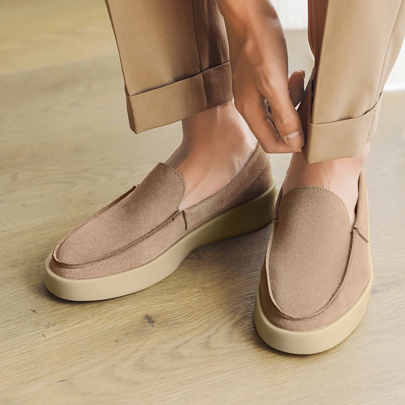 Sommer Neue Männer Casual Schuhe Atmungsaktive Wildleder Mann Loafer Slip auf Fahren Schuhe Luxus Marke Komfortable Business Schuhe Mokassins – Detail 14