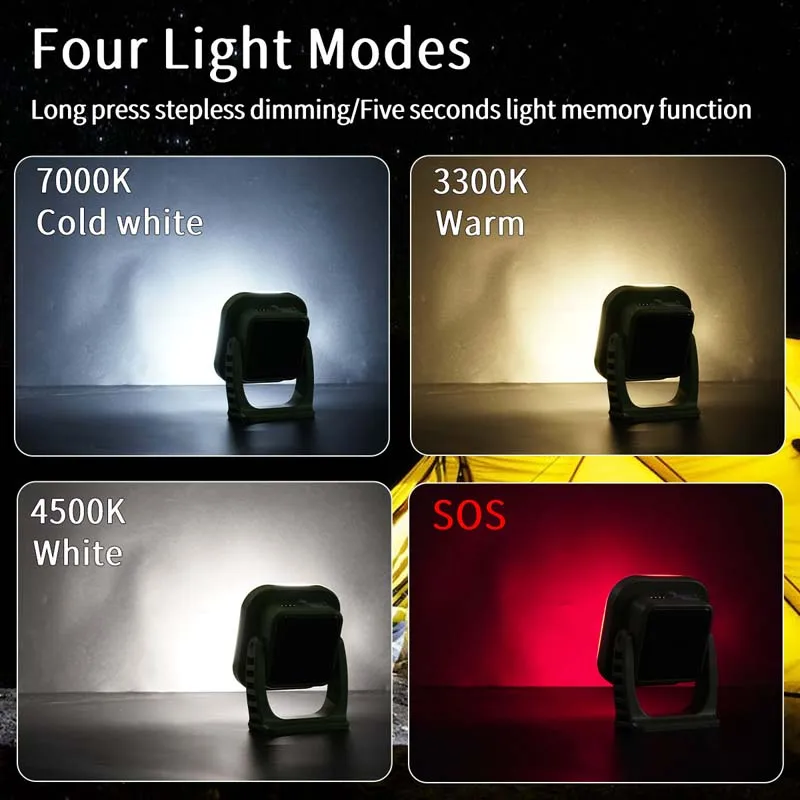 13500mAh Solar Portable Camping Lamp Outdoor Spotlight Flashlight Emergency Fast Rechargeable Magnetic Work Lighting