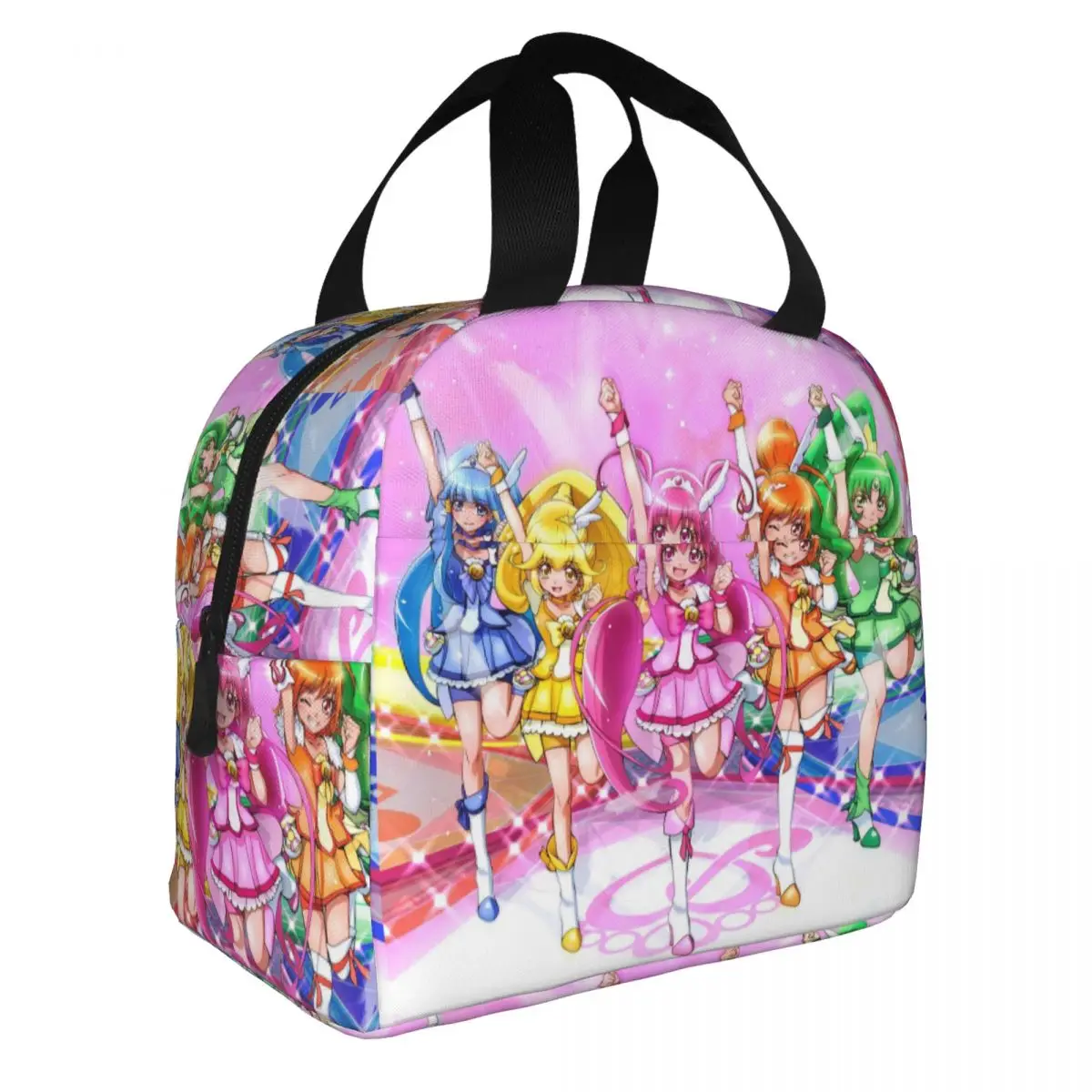 

Smile Precure Anime Insulated Lunch Bag Thermal Bag Glitter Force Yayoi Miyuki Nao Reika Akane Large Lunch Box Tote Food Bag