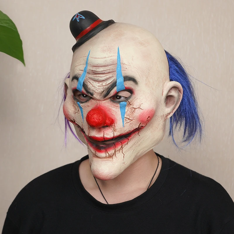 قناع مهرج شعبي بتصميم مضحك، مصنوع من مادة اللاتكس...
