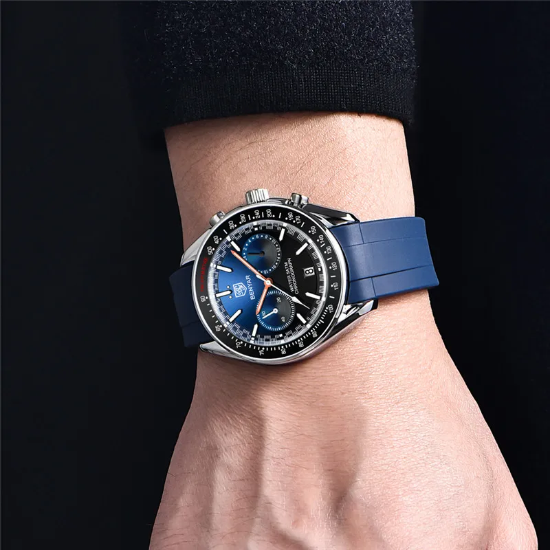 BY BENYAR Orologio Uomo Cronografo Analogico al Quarzo Impermeabile Orologi