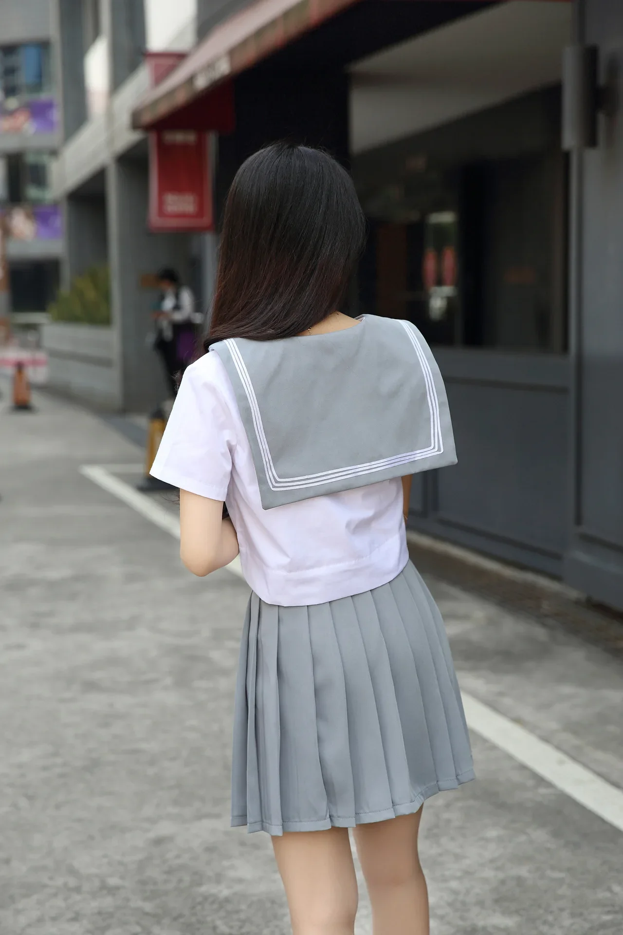Japan South Korea School Uniform Short Sleeve Tops and Pleated Skirt British Navy Style Sailor Uniform Student Uniform