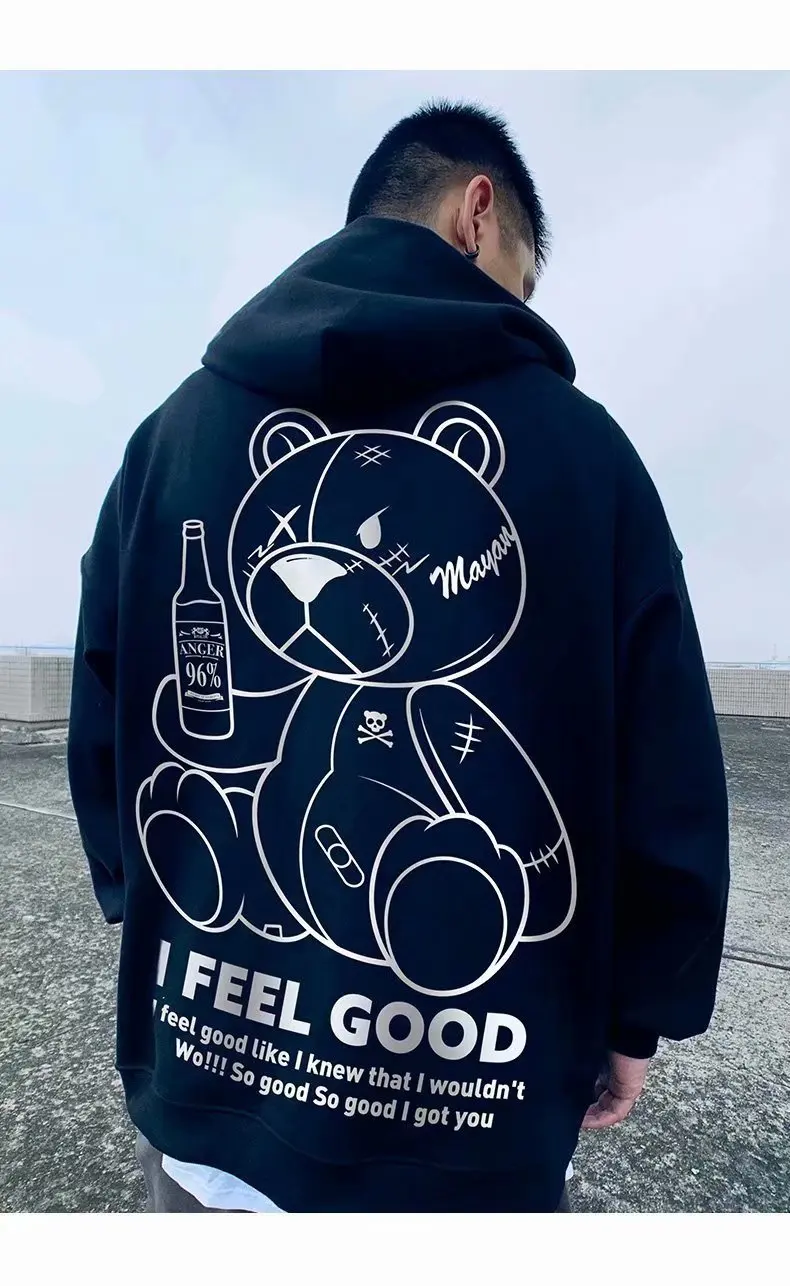 plus Size Men's Hoodie Sweatirt Large Zipper Jaet Loose Trendy Fat Guy Top Spring Autumn Comfortable Breathable Casual