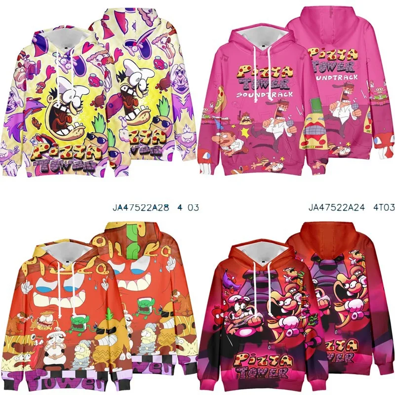 

Game Pizza Tower Hoodies Men Cosplay Sweatshirt 3D Digital Print Hoodie Women Pullover Streetwear Tops Clothing