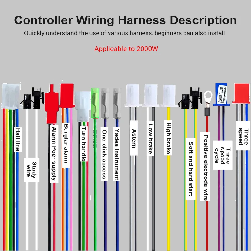 2000W Brushless DC Controller 48V 60V 72V 40A Electric Bike Electric Scooter Bru