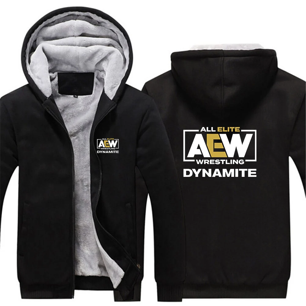 

2023 New Men's All Elite AEW Wrestling Hoodies Pullover Classic Black Casual Sports Long Sleeve Sweater Loose Sport Tops