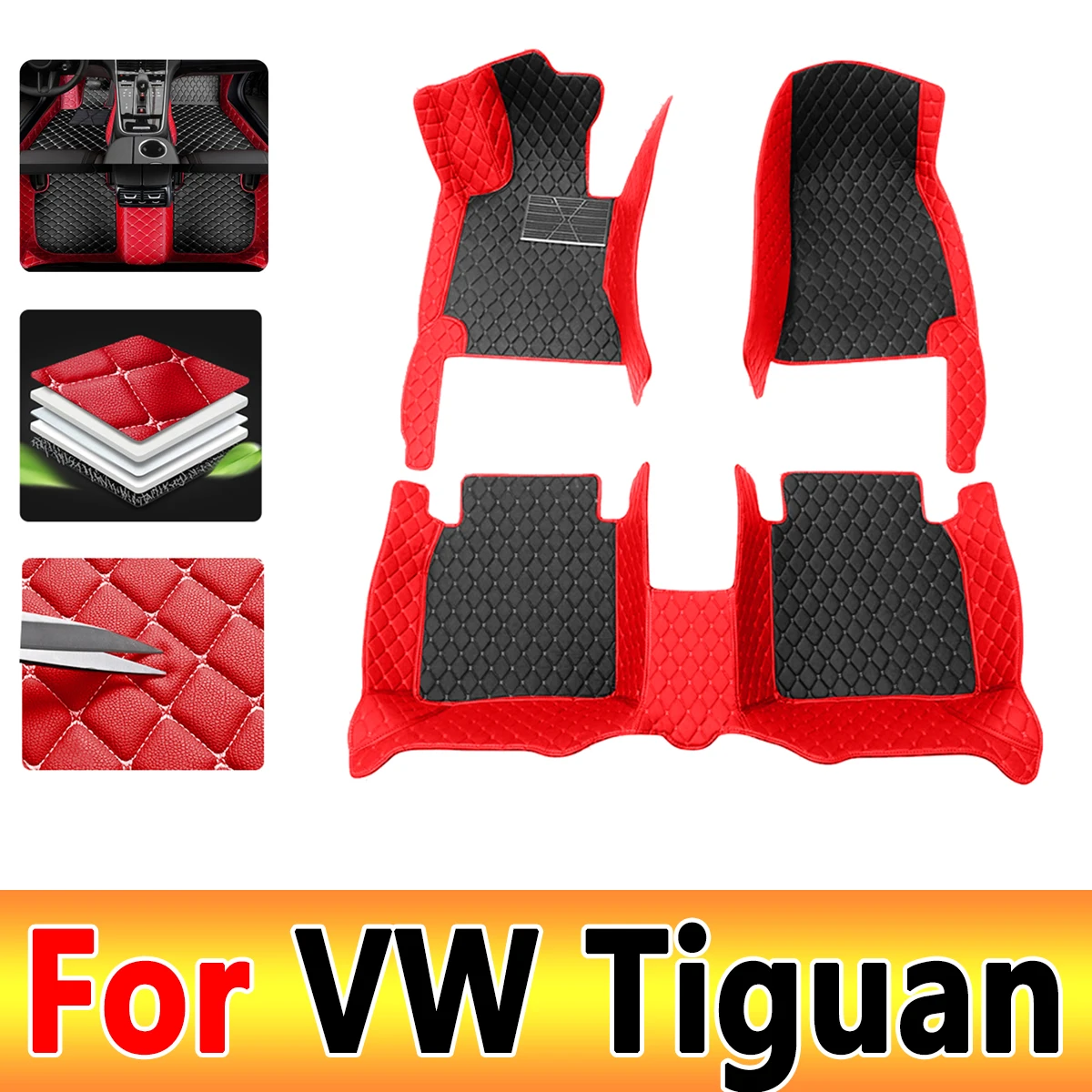 

Автомобильные коврики для Volkswagen VW Tiguan 5N 2017 2018 2019, оригинальные автомобильные подкладки для ног, чехол, аксессуары для интерьера
