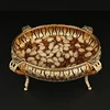 A metal fruit basket, European style large food, snacks, candy storage tray, exquisite craft tableware. 3