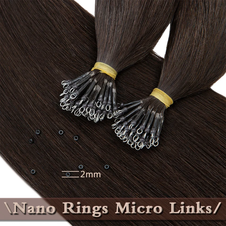 S-noilte 1g/strand Nano Rings Micro Links estensioni dei capelli capelli umani doppi disegnati 50 pezzi Nano Bead Prebonded 22 "biondo dritto - immagine 2