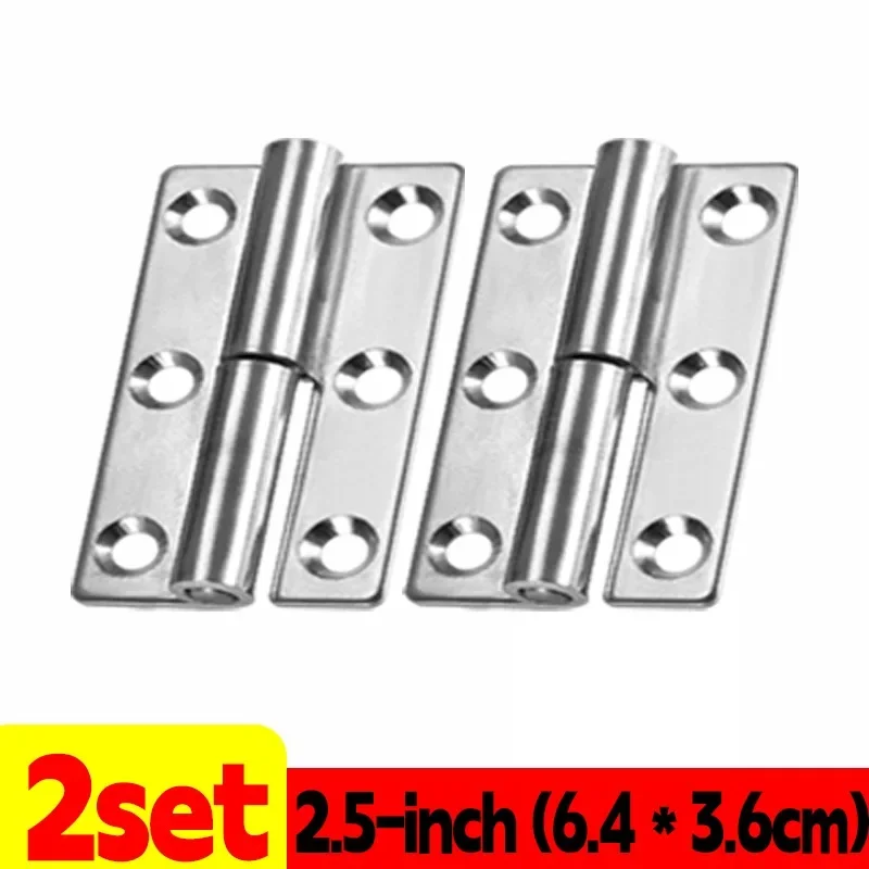 2 stuks afneembare scharnieren 6,35 cm (2,5 inch), Bolatus scharnieren klein roestvrij staal 304 deurscharnieren afneembare deurscharnieren inklapbaar voor rechtshandigen