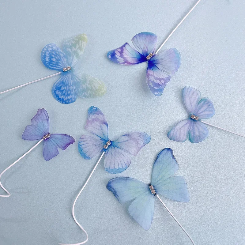 3D Butterfly Happy Birthday Cake Topper for Wedding DIY Party Baby Shower Girls Dessert Cupcake Decorations Cake Tool