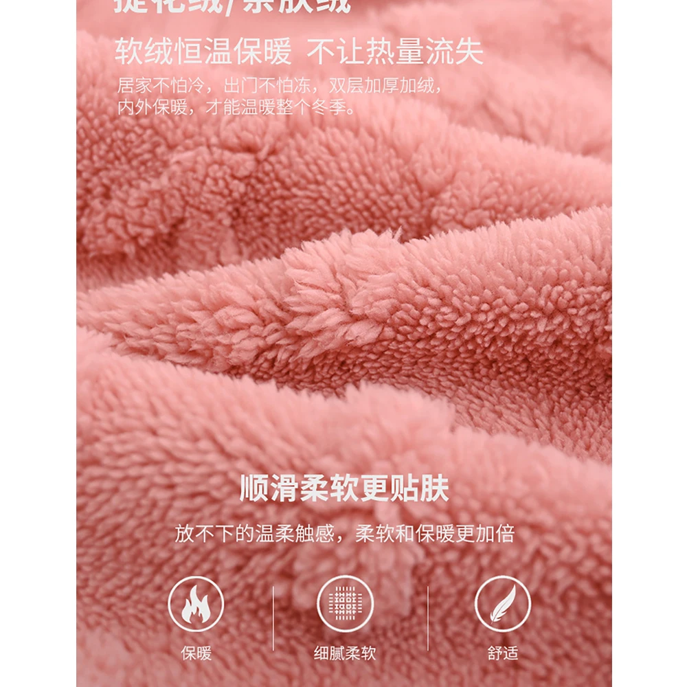 Thicken Jacquard Bathrobe Man Shower Robe Coral Fleece Warm Winter House Couple Sleepwear Korean Style Sweet Solid Dressing Gown