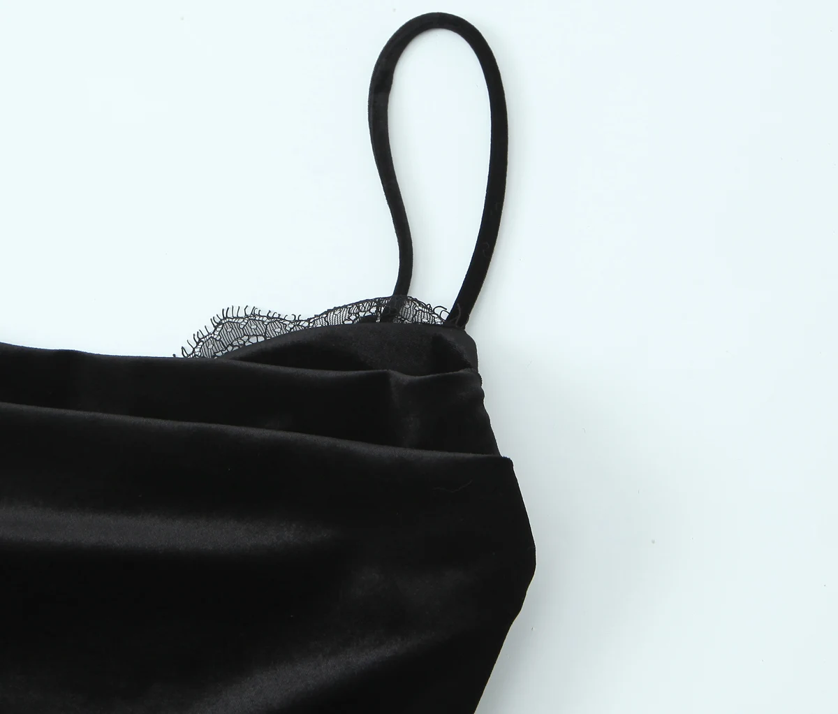 Women Fashion Chic Black Velvet Lace Sling Dress Female Sexy Backless Asymmetrical Dress Spring Summer Elegant Lady Party Dress
