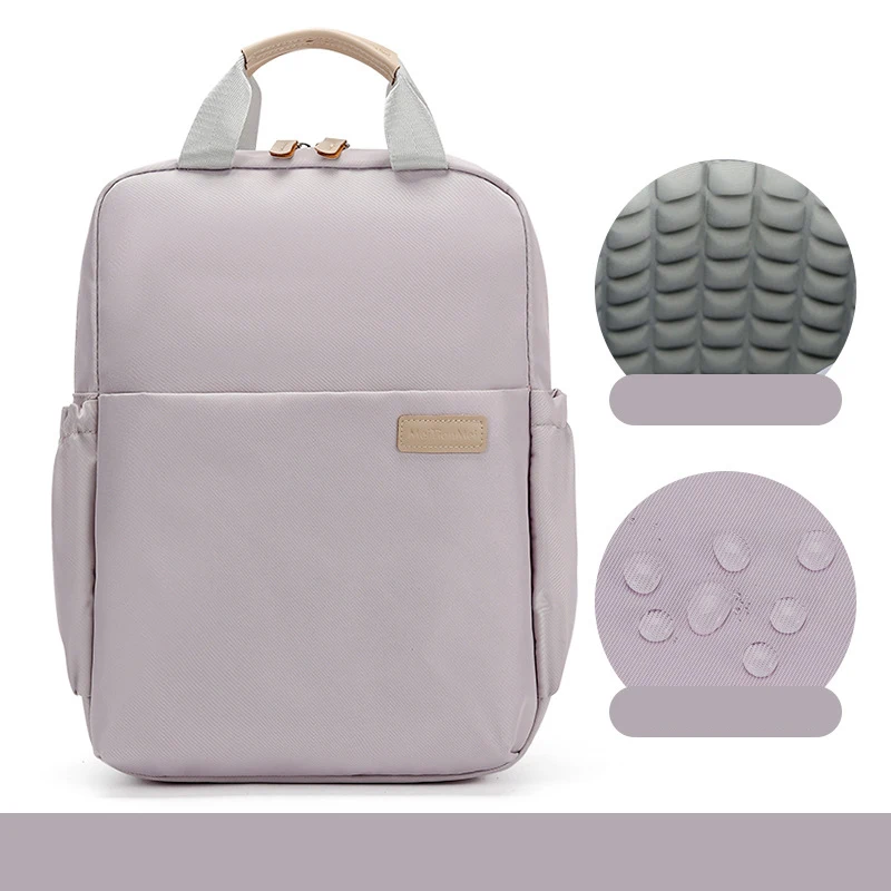 

New Solid Color Women's Backpack Waterproof Nylon Backpack Light 14 15 Inch Laptop Simple School Bag For Teenage Girls
