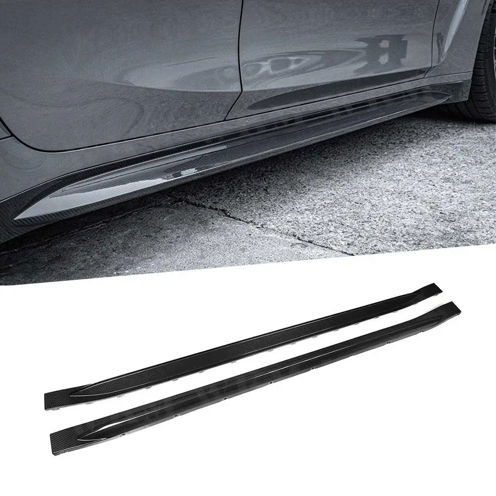 

Dry Carbon Fiber Side Skirts Bumper Apron Covers Lip for BMW 4 Series G82 G83 M4 Coupe 2021 + 2 Door Protective Cover FRP