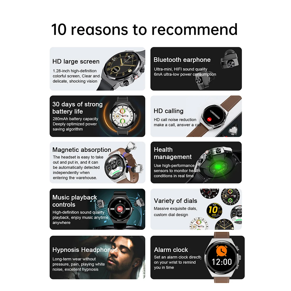 ROLLME JM08 Ʈ ġ TWS ̾ 2 1  ڵ      1.28 ġ  Smartwatch