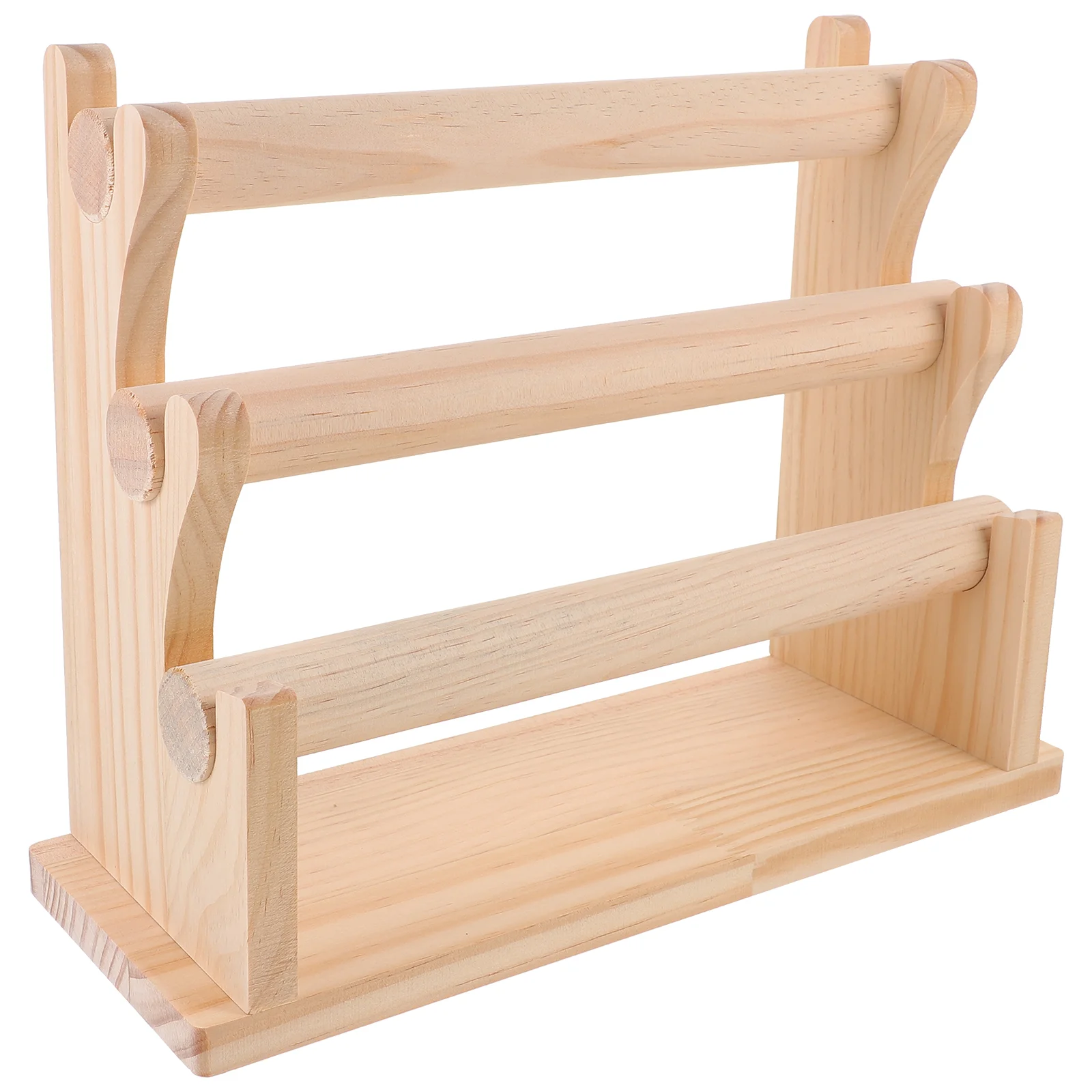 

Multi-tiered Jewelry Display Holder Versatile Watch Stand Tabletop Wooden Pendant Display Stand