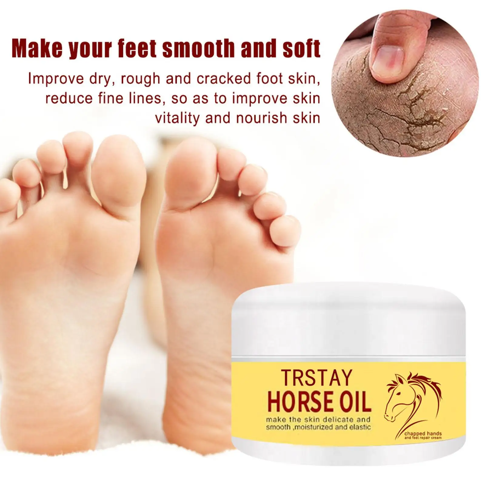 

Крем для ног с конским маслом для удаления запаха ног и зуда, крем для ног спортсменов для удаления излишков загрязнений из ног