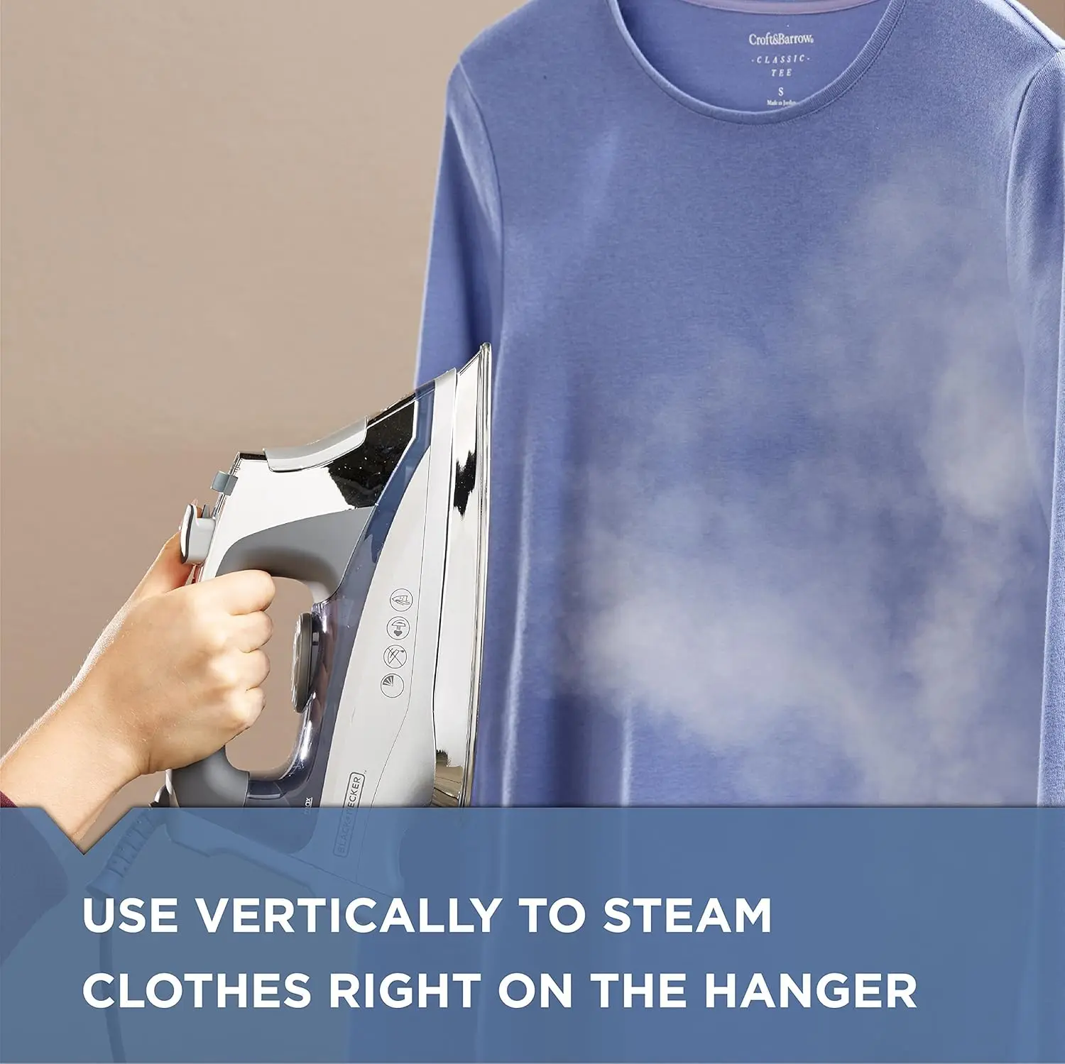 Professional Steam Iron, D3030, 30% More Steam, Percison Tip, Stianless Steel Soleplate, Vertical Steam Fuction 5