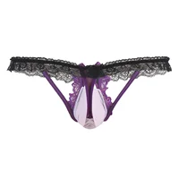 Homosexuell Herren Sissy Dessous Sexy Rüschen Spitze G-String T-Rücken Bulge Pouch Tangas Unterwäsche Exotische Sex Slips Crossdress Höschen 2