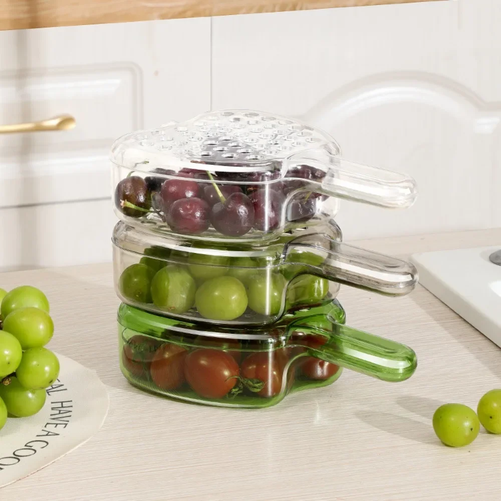 Handle Drain Basket Kitchen Home New Living Room Drip Basket Exquisite Small Fruit Plate Double Layer Fruit Washing Artifact