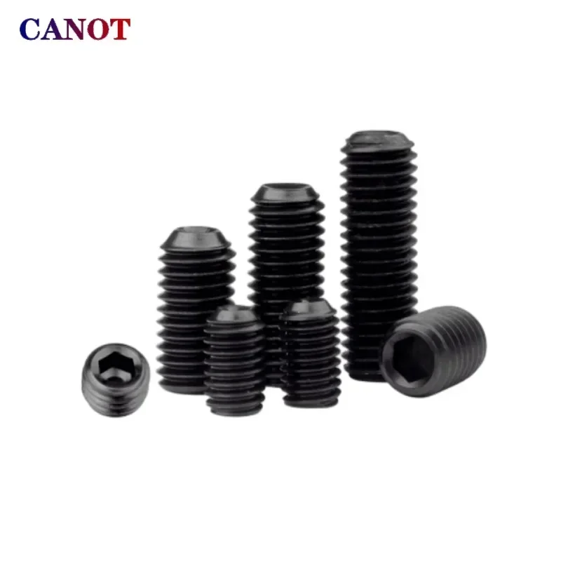 Hexagon socket screw Hex Socket Cup Set Screw M2 M2.5 M3 M4 M5 M6 M8 M10 M12 Black Grade12.9 Carbon Steel Bolts Headless Concave End Grub Screws