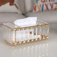 

Crystal Tissue Box European Creative Tissue Box Pumping Box Desktop Napkin Storage Home Craft Decoration