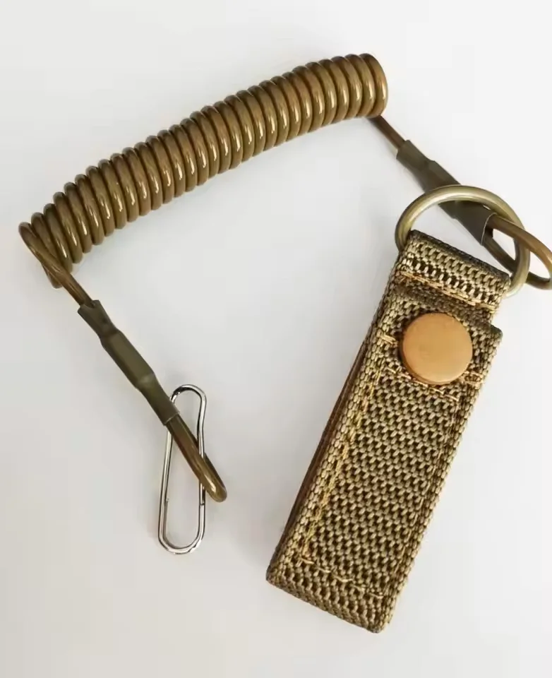 Elastic Lanyard Rope Tactical Anti-lost Military Spring Safety Strap Gun Rope For Key Ring Chain Flashlight Hunting Accessories