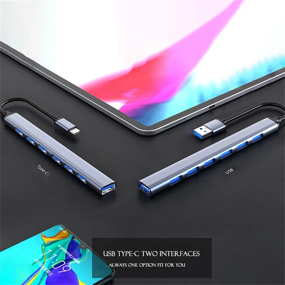 High-Speed 7-Port USB 3.0 Type C Hub Expander