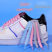 

Flat Shoelace women's ins small white shoes contrast color matching Laces rope flat personality AF1 men's sports 100/120/140CM