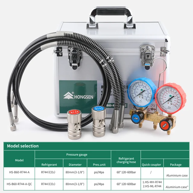 Pressure Gauge HSR744 Carbon Dioxide Fluoride Meter Air Conditioning