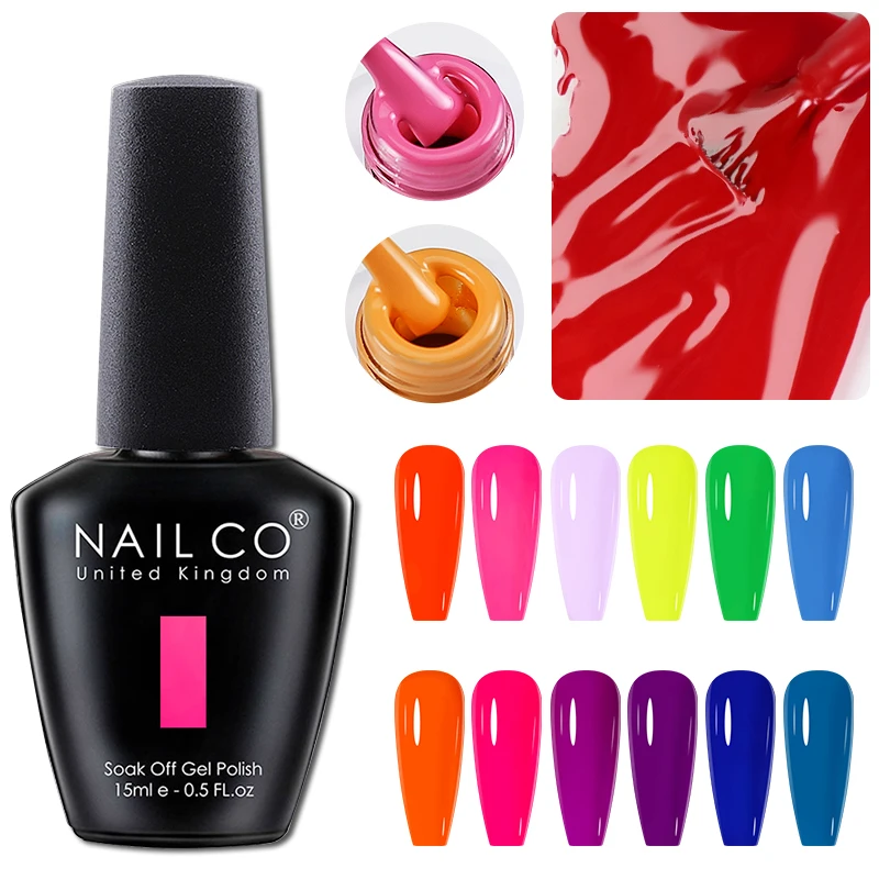 Nailco 15Ml Neon Series Color Uv Gel Nail Polish Fluorescenza Nails Art All For Manicure Nail Supplies Esmalte Semi Permanente