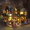 DIY Wooden Miniature Model Kit Flower Magic City Casa 3D Puzzle Dollhouse With Furniture Lights Home Decor for Friends Gifts 3