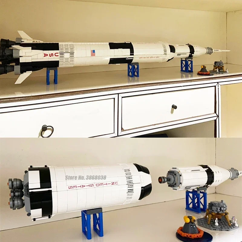 

Конструктор Apollo Saturn V 92176, космические ракетные идеи, развивающие игрушки для детей, подарки на день рождения и Рождество