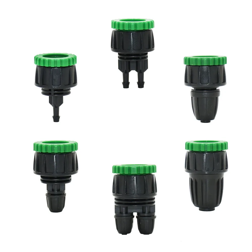 20mm to 4mm Pe Hose Connector Elbow Tee End Plug Reducing Connectors Farm Water Pipe Fitting With Lock Nut