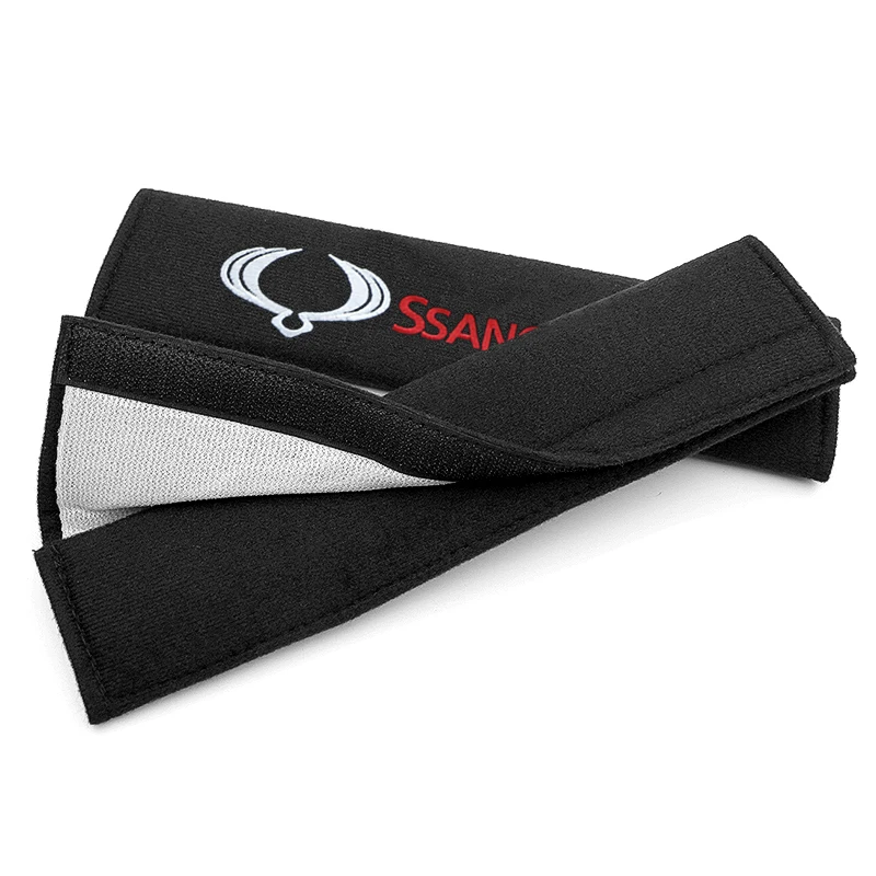Car seat belt cover Seat belt protector Pure cotton Embroidered Soft fit Protector Accessorie For SSANGYONG Universal
