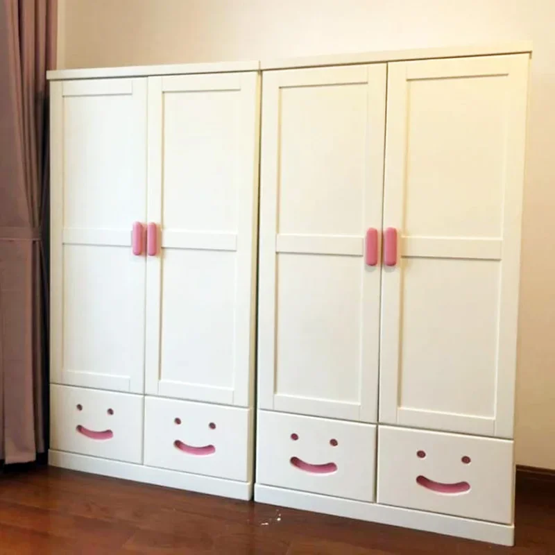 Shelves Storage Wardrobes Closet Kids White Girls Wardrobes Organizer Cute Bedroom Meuble De Rangement Room Furniture CY50CW