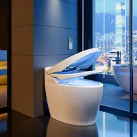 Built-In Bidet,Auto Open Close,One Piece Bidet Toilet Auto Flush Heated Seat,1.27GPF Tankless Bidet  LED Display,Foot Sensor 1
