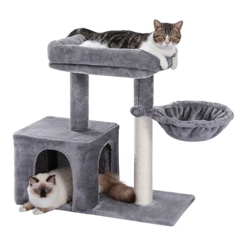 Small Cat Tree Cat Tower with Condo Hammock Cat Scratcher Scratching Post for Cat Bed Home Cat Accessories Cat Toy Pet Furniture 4