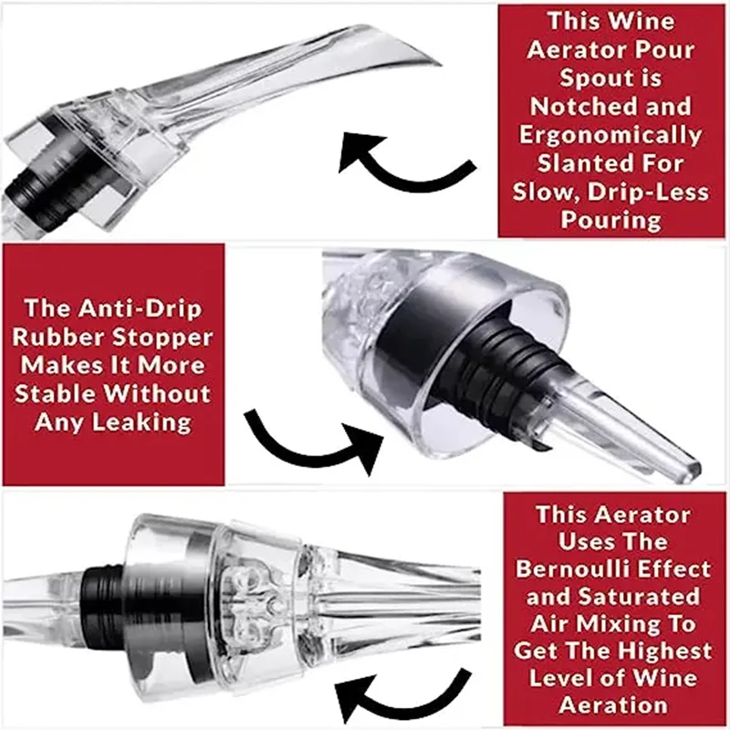 Wine Aerator Pourer Decanter Magic Quick Aerating Pouring Tool Pump Portable Filter