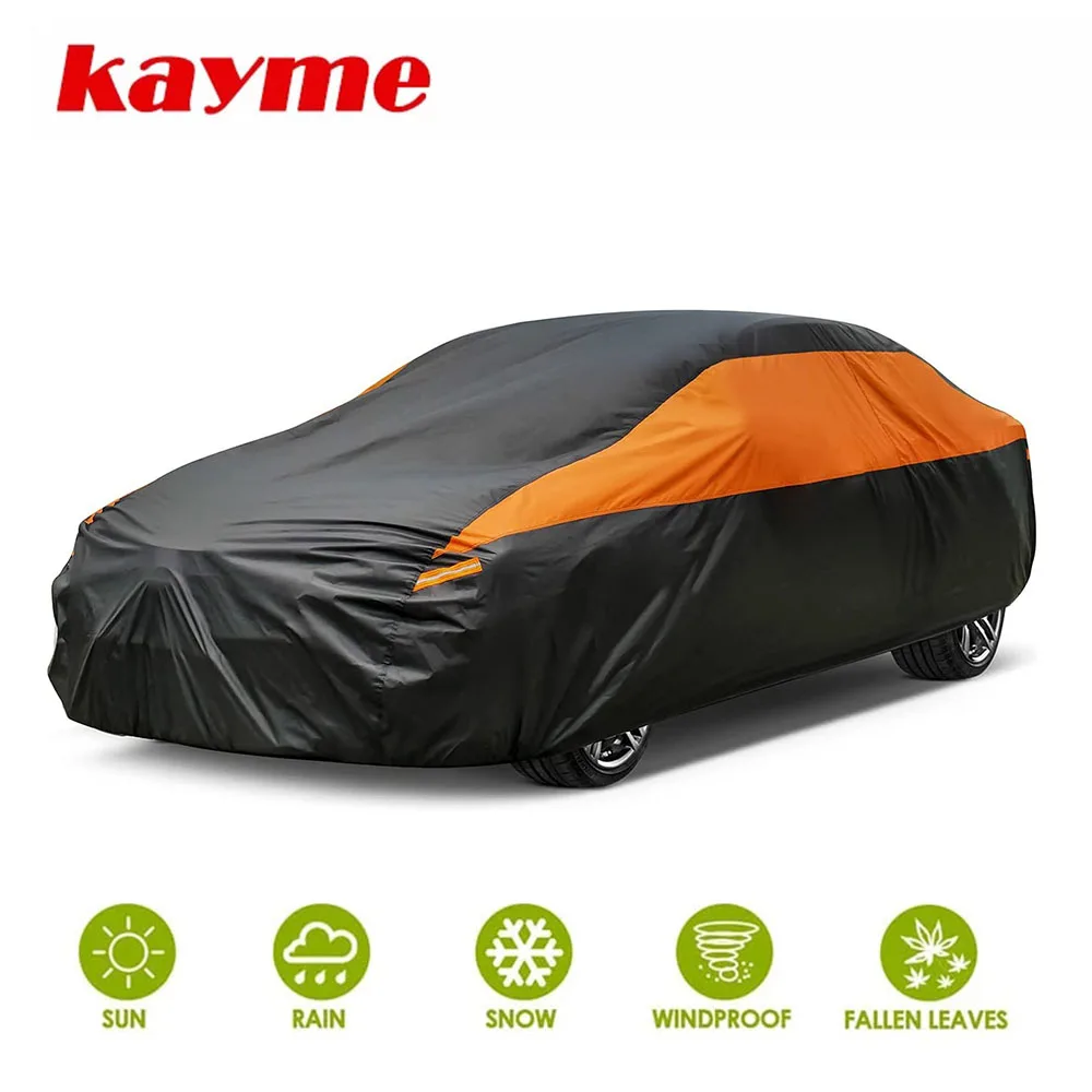 NEW Kayme Waterproof Car Covers for All Weather Outdoor Sun UV Rain Dust Snow Protection Fit Sedan SUV Hatchback MPV Wagon