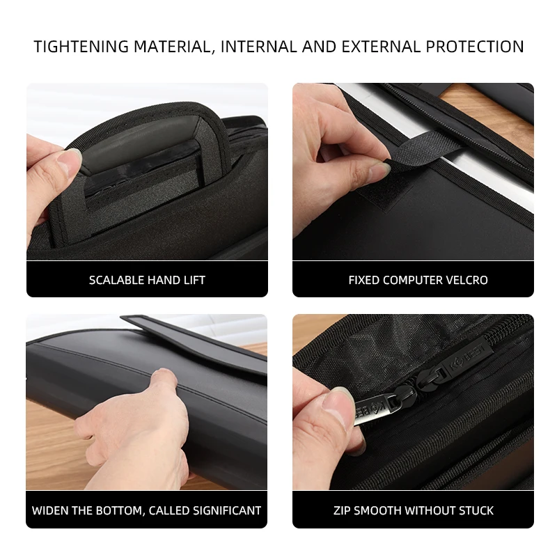 Top Grade Portable Briefcase A4 Zipper Waterproof Multi-layer Office Meeting Fashion Computer Bag laptop case
