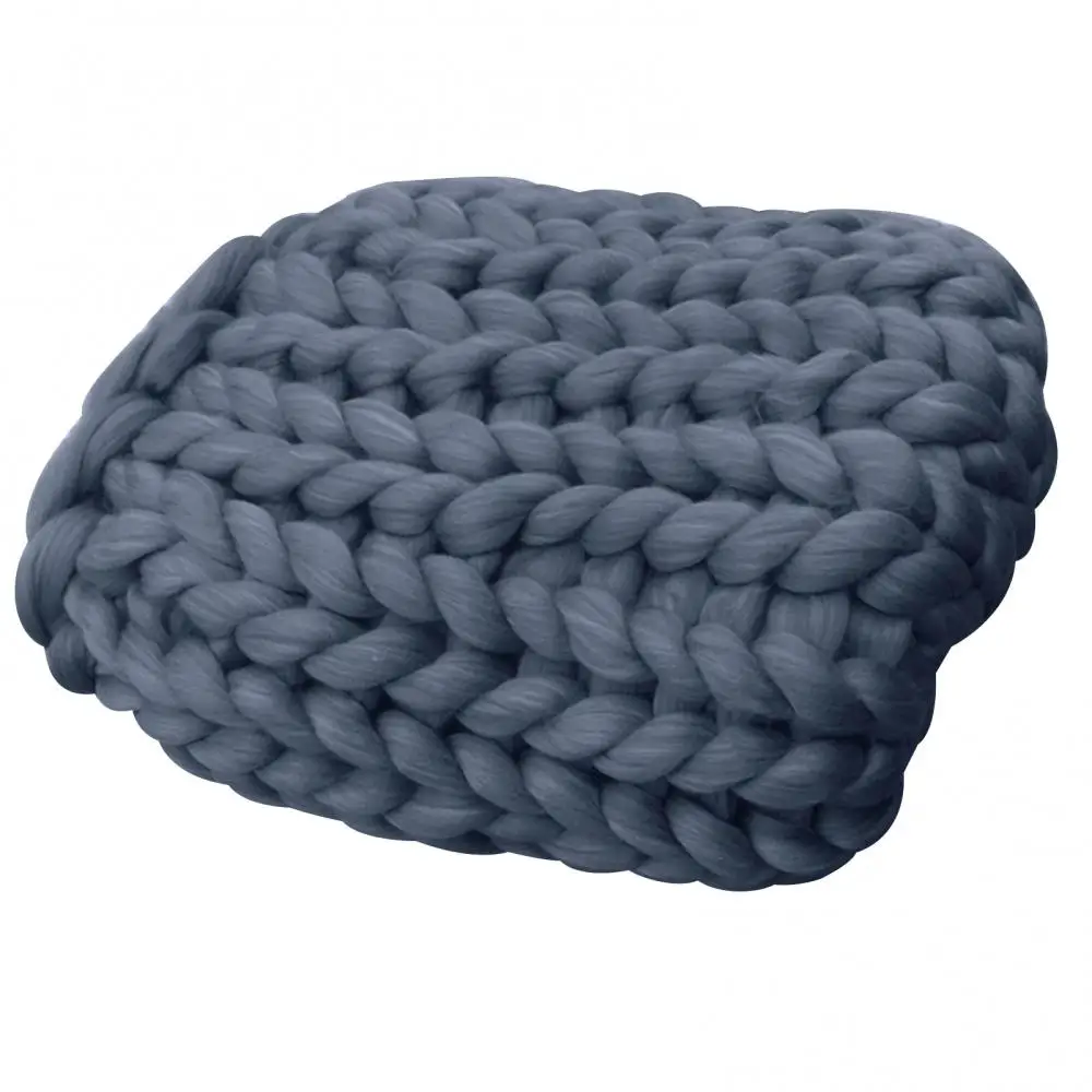 Manta de punto gruesa hecha a mano de lana gruesa de lana gruesa para tejer  hilo cálido sofá decoración del hogar regalo 47.2x59.1 in
