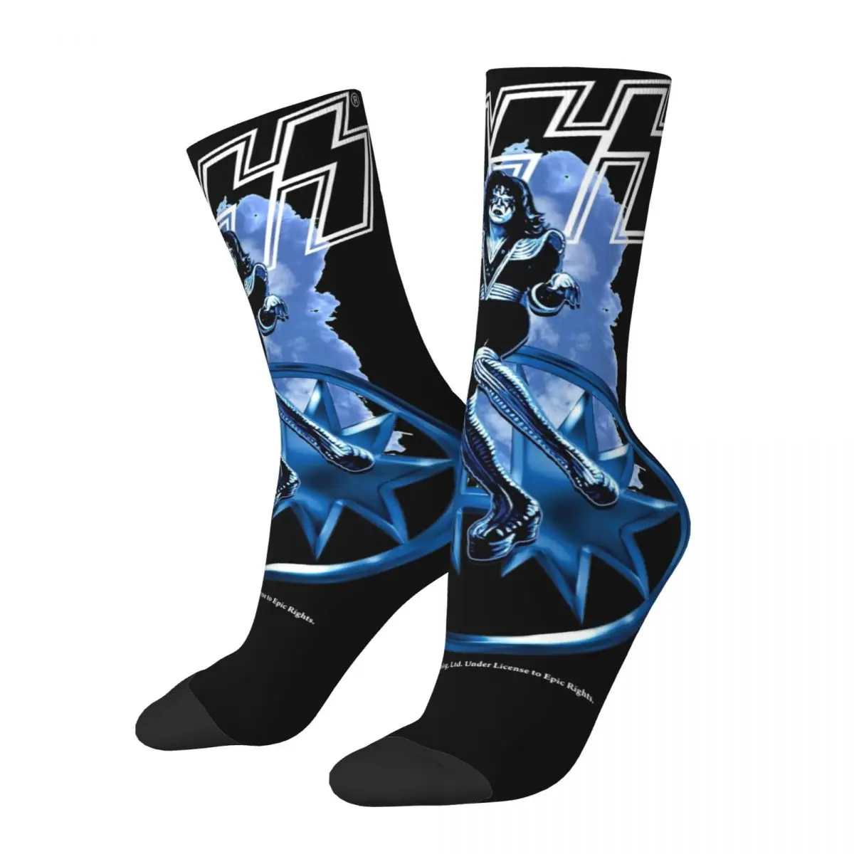 

Носки для мужчин и женщин из тяжелого металла с принтом поцелуй группы Spaceman Merch